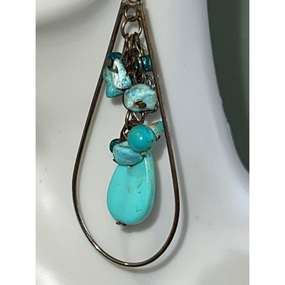 Artisan Blue Howlite And Silver Dangle Earrings